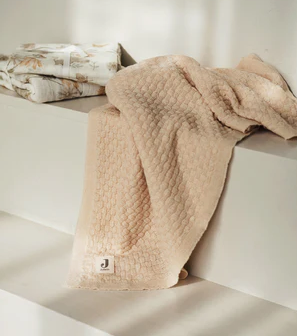 Weave Knit Merino wool deken wieg - Oatmeal