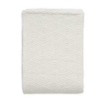 Deken Ledikant River Knit - Cream White/Coral Fleece